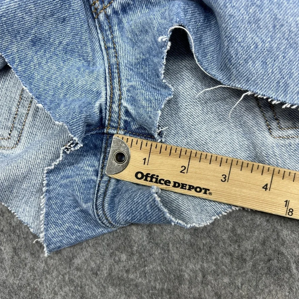 Levis Wedgie Shorts Womens 27‎ Blue Distressed Cutoff Denim High Rise Button Fly